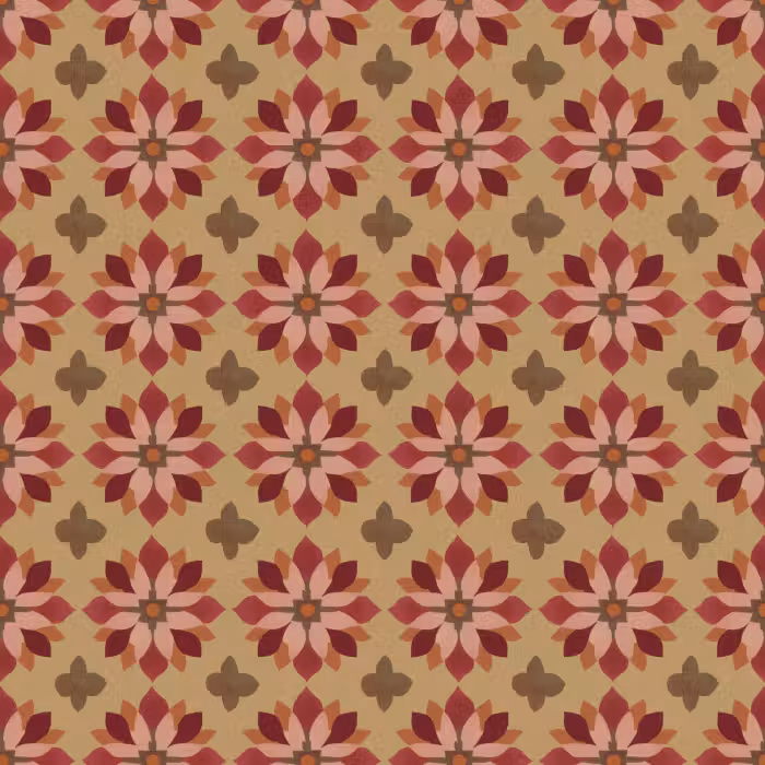 Tapete - Blumen - Retro - Grün