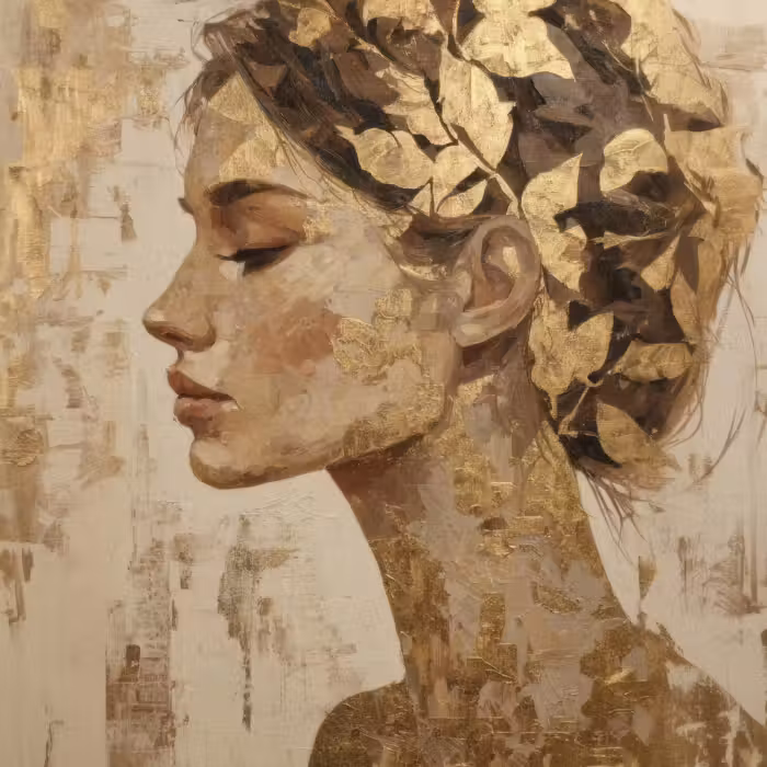 Tapete - Frau - Gold - Abstrakt - Textur
