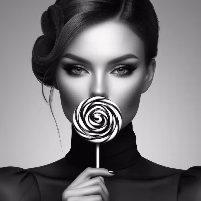 Tapete - Frau - Lolly - Schwarz