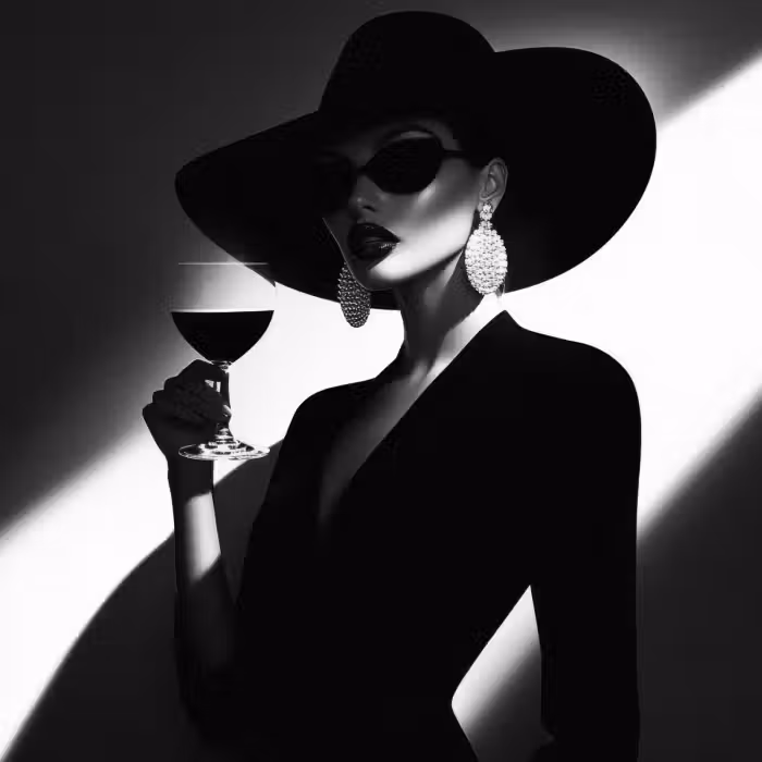 Tapete - Frau - Wein - Chic