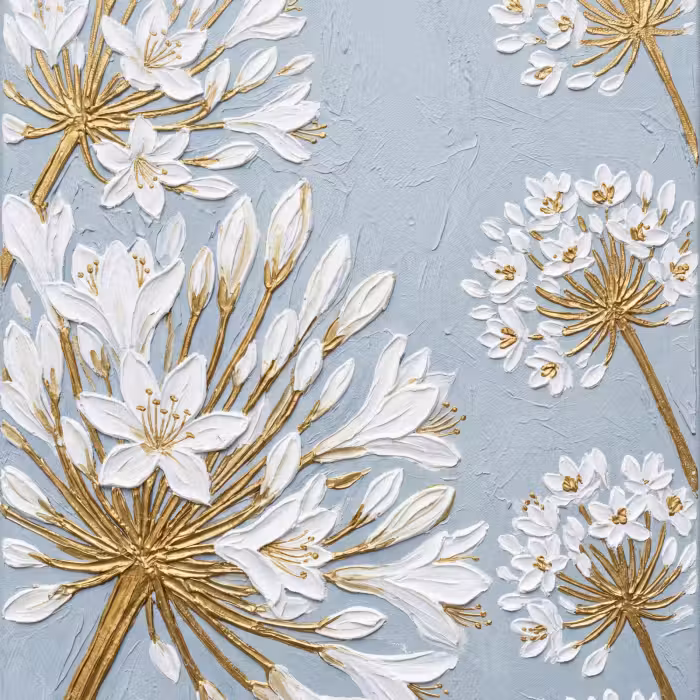 Tapete - Illustration - Blumen - Blau