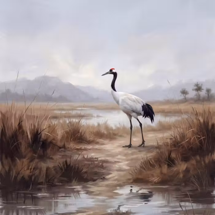 Tapete - Kranich - Natur - Realistisch