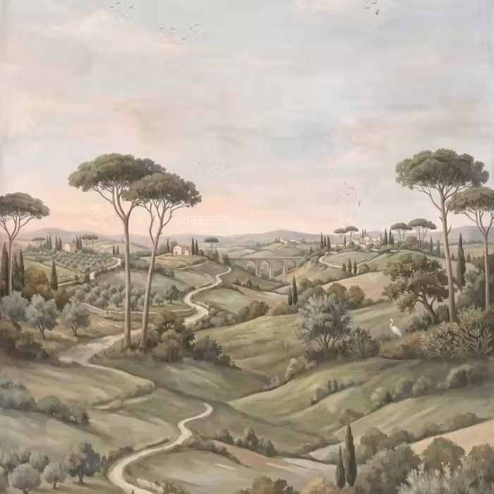 Tapete - Landschaft - Hügel - Sandiger Weg - Grün