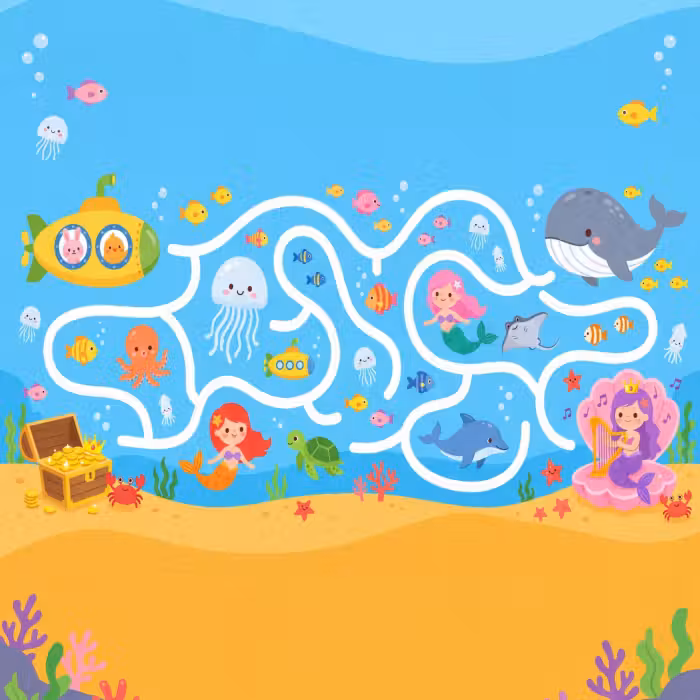 Tapete - Meer – Tiere – Cartoon