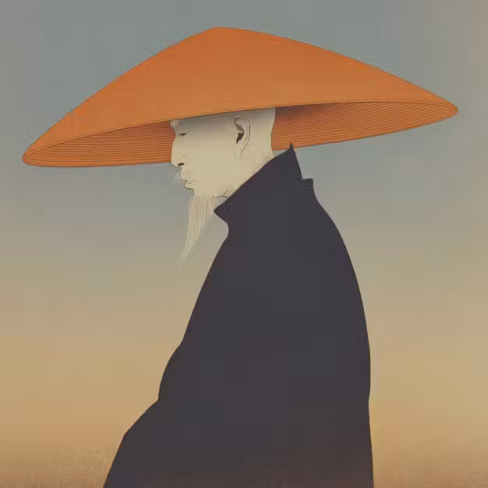 Tapete - Minimalistisch - Scherenschnitt - Orange