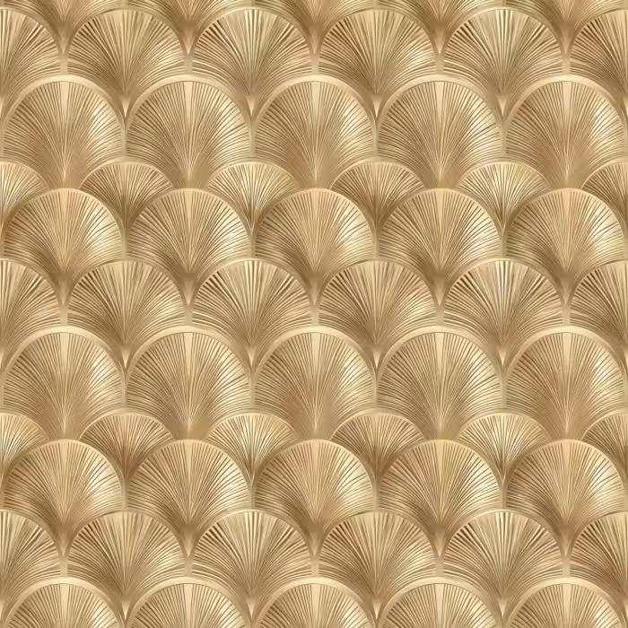 Tapete - Muster - Fächer - Gold