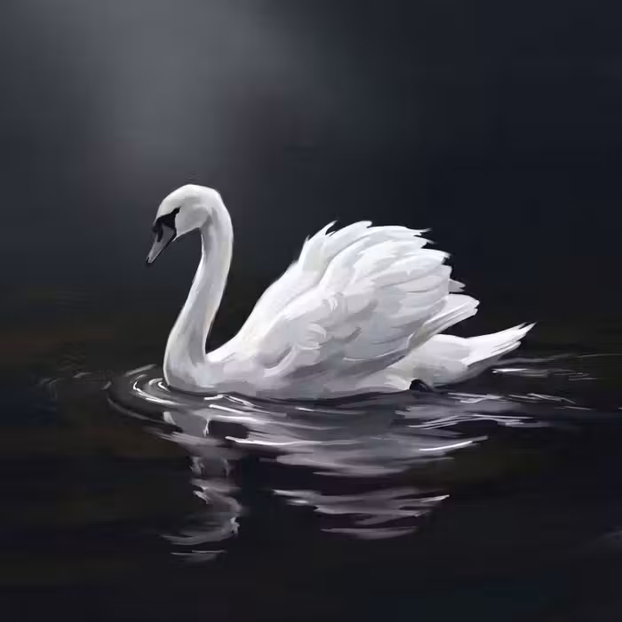 Tapete - Schwan - Wasser - Natur - Realistisch - Weiß