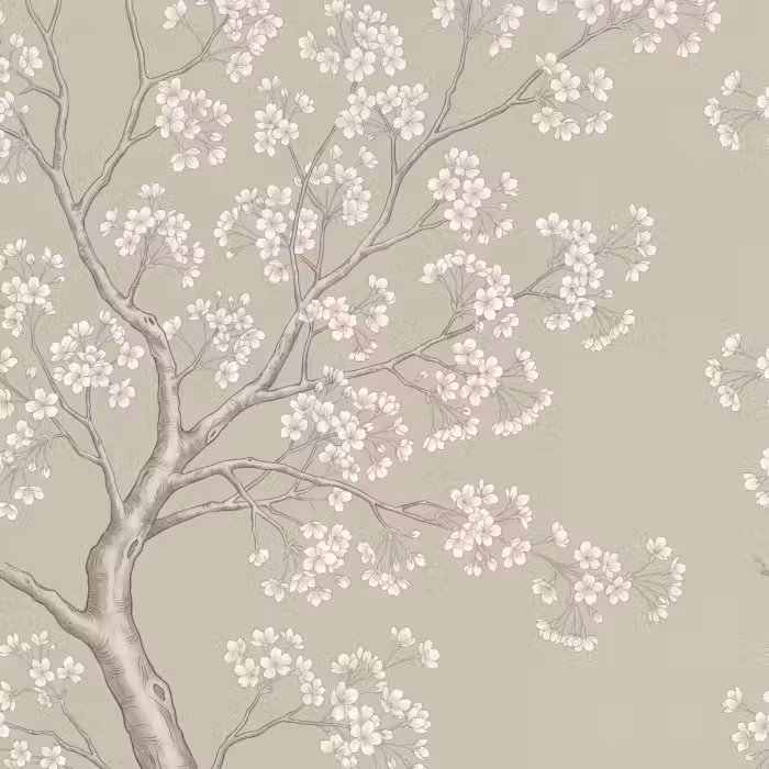 Tapete - Serene - Blüte - Weiß