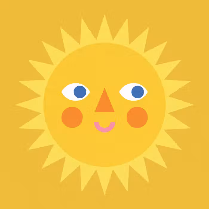 Tapete - Sonne – Gesicht – Sommer – Illustration – Gelb