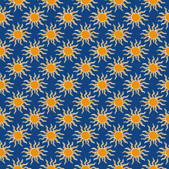 Tapete - Sonne - Muster - Blau