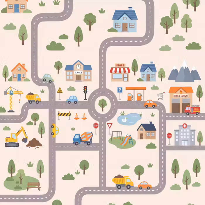 Tapete - Stadt – Straßen – Illustration