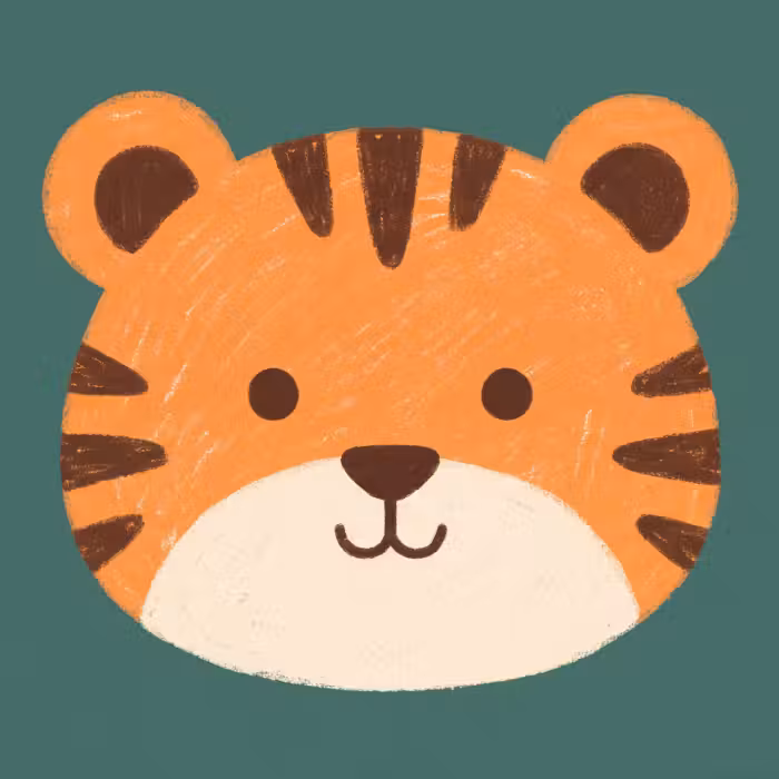 Tapete - Tiere – Kopf – Orange – Illustration – Modern