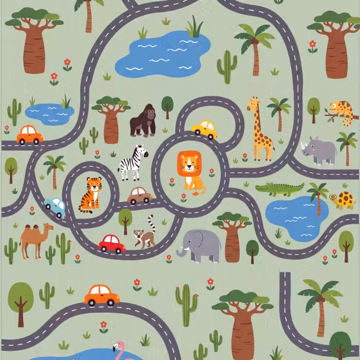 Tapete - Tiere – Verspielt – Illustration
