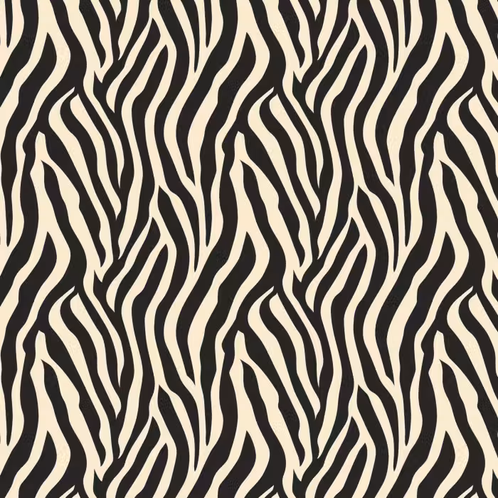 Tapete - Zebra - Druck - Klassisch - Schwarz