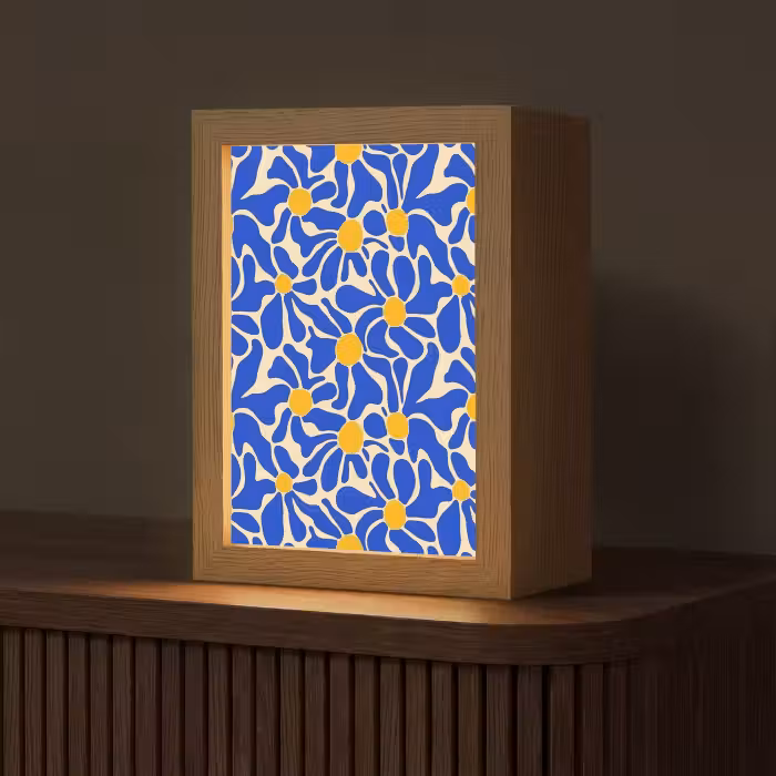 Tischlampe - Abstrakt - Blume - Blau