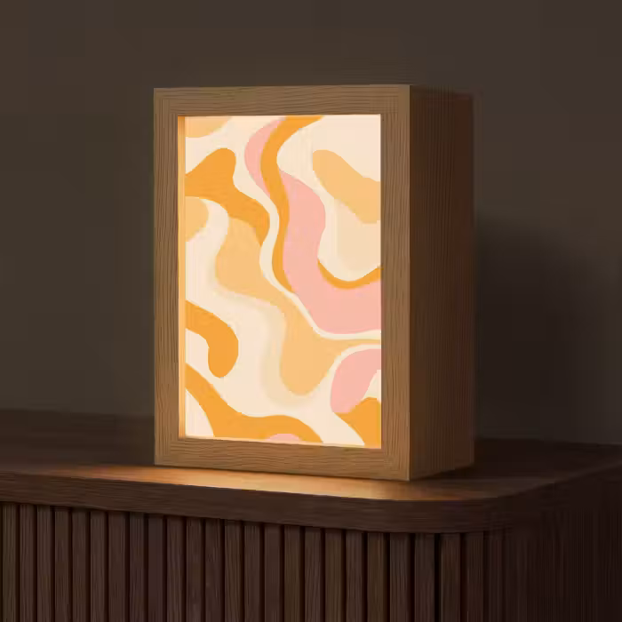 Tischlampe - Abstrakt - Gewellt - Orange