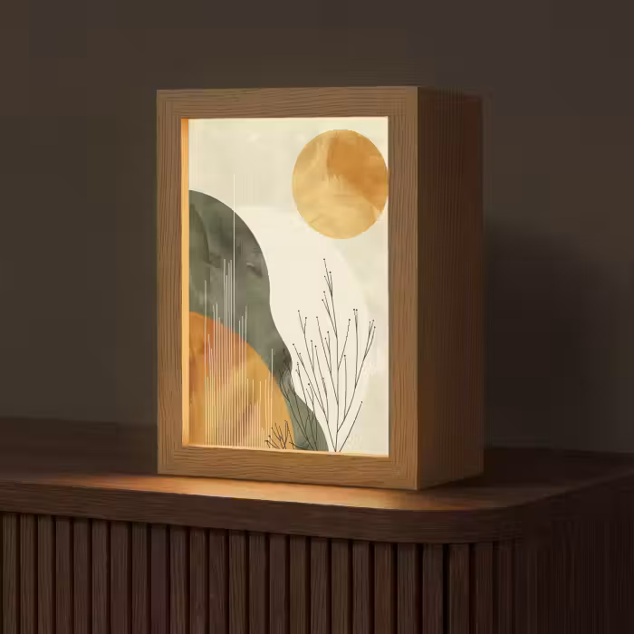 Tischlampe - Abstrakt - Landschaft - Sonne - Kunst