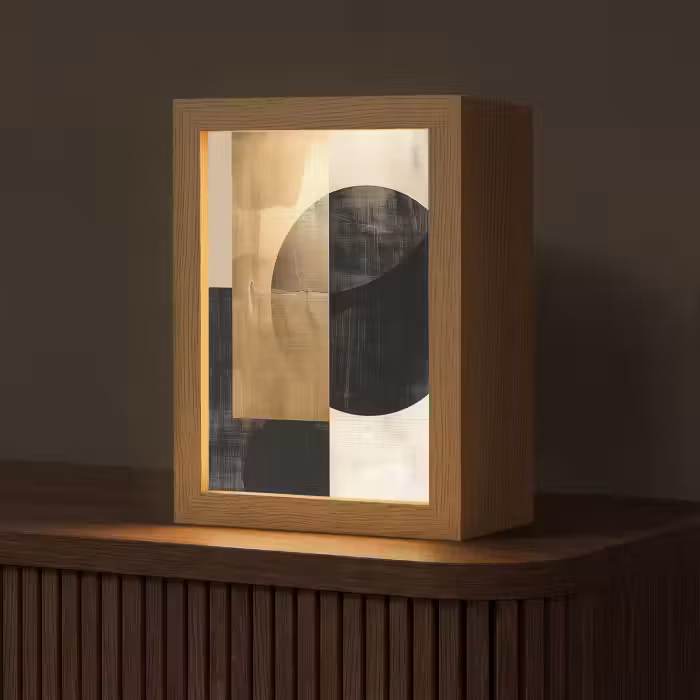 Tischlampe - Abstrakt - Modern - Schwarz - Gold