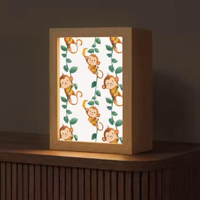 Tischlampe - Affen - Lianen - Farbenfroh