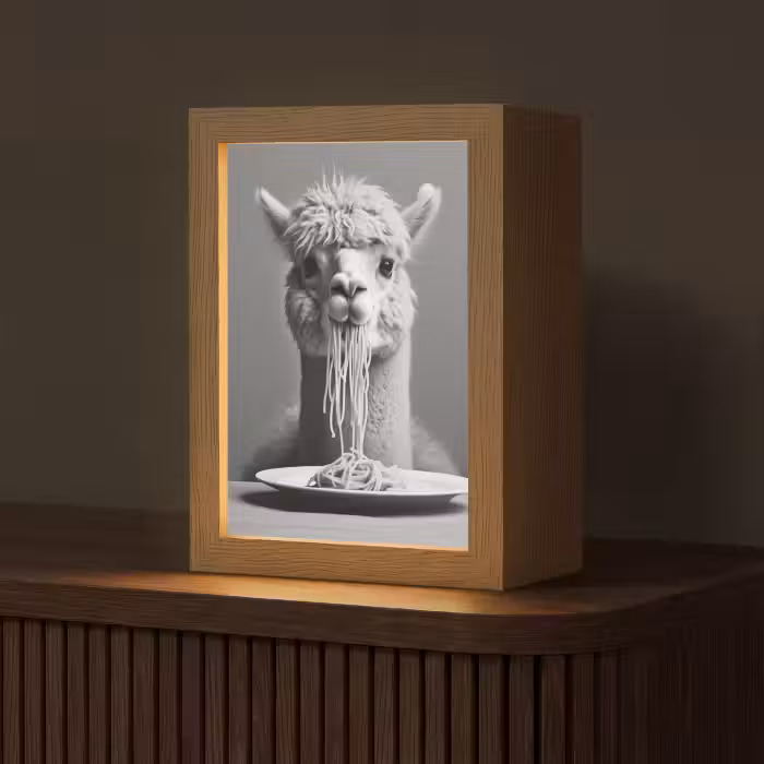 Tischlampe - Alpaka - Nudeln - Schwarz - Weiß - Lustig - Tiere