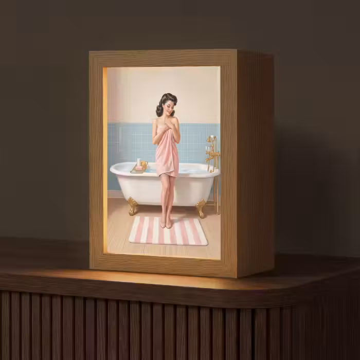 Tischlampe - Badezimmer - Frau - Rosa