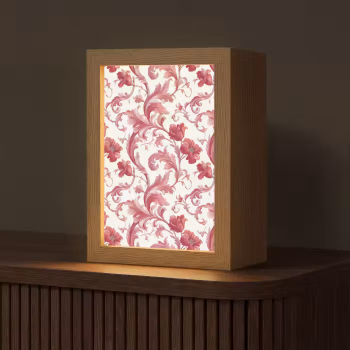 Tischlampe - Barock - Muster - Rot