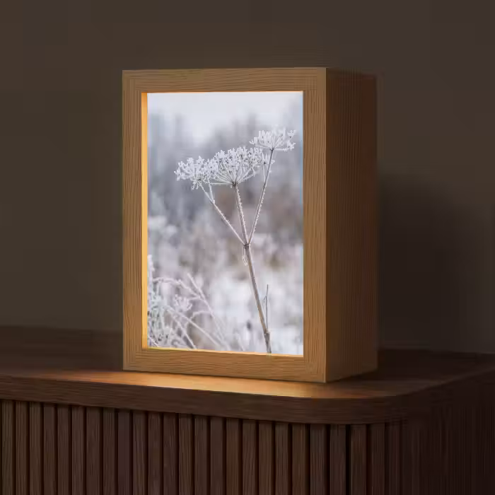 Tischlampe - Bildschirm Blume - Reif - Kristall - Winter - Zart