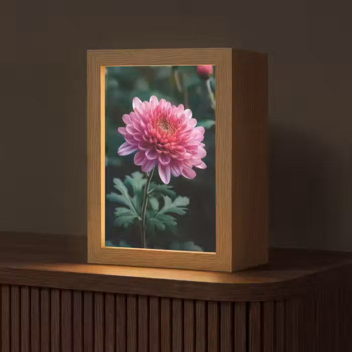Tischlampe - Blatt - Chrysantheme - Rosa - Schatten