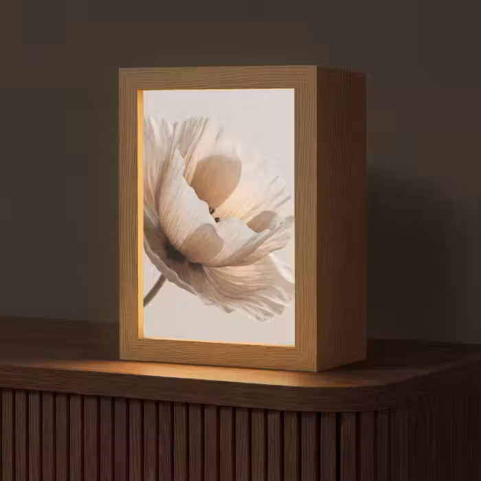 Tischlampe - Blume - Beige - Creme