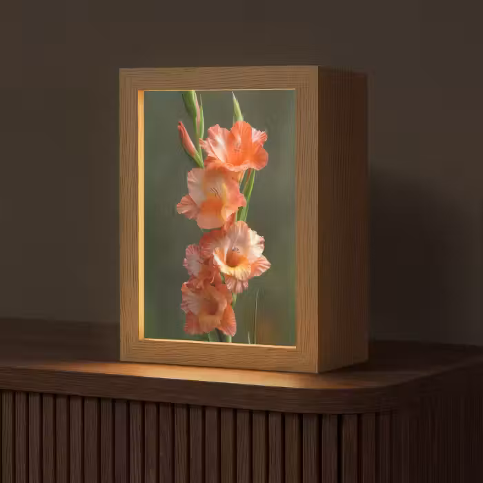 Tischlampe - Blume - Gladiolen - Lachsrosa