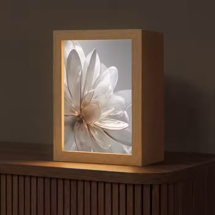 Tischlampe - Blume - Weiß - Neutral