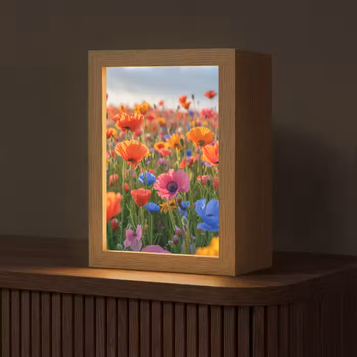 Tischlampe - Blumen - Mohnblumen - Farbenfroh - Natur