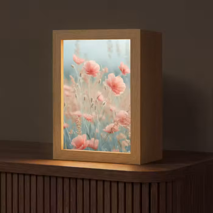 Tischlampe - Blumen - Natur - Mohnblumen - Blumenfeld