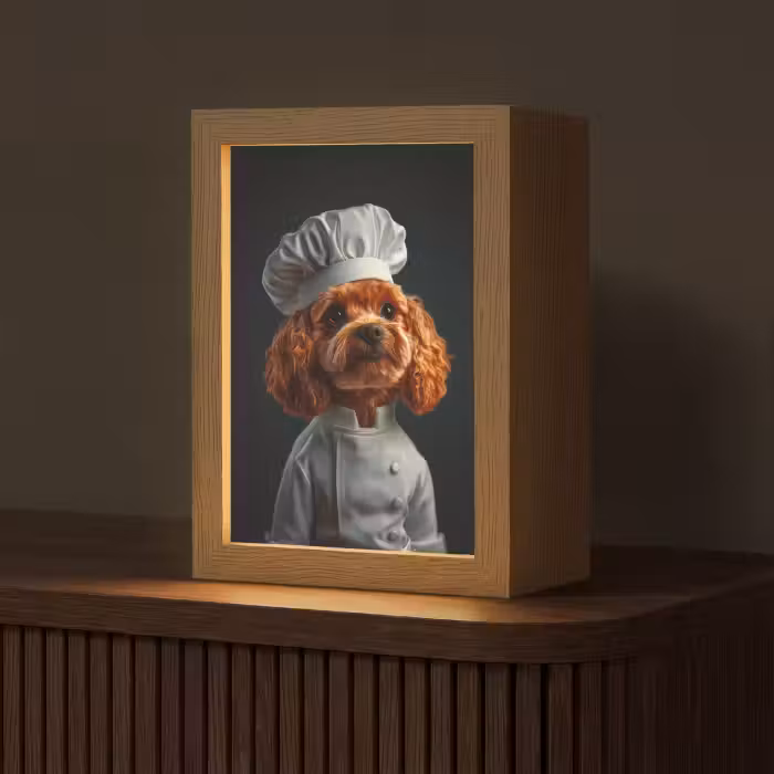 Tischlampe - Braun - Koch - Hund