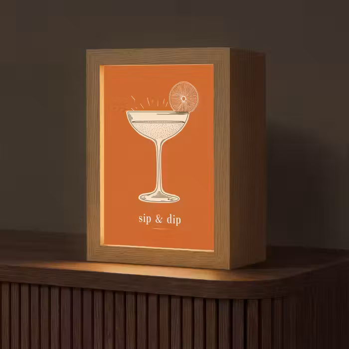 Tischlampe - Cocktail - Orange - Sommer - Zitat