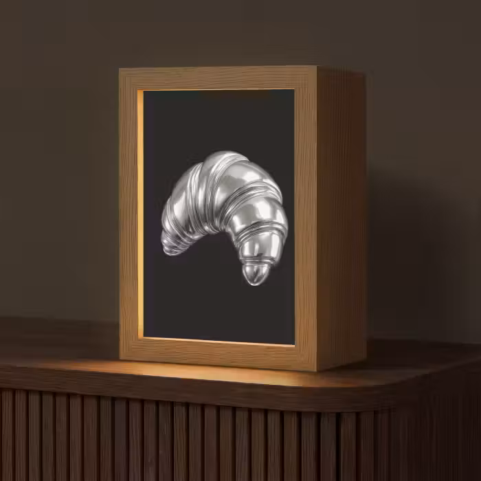 Tischlampe - Croissant - Metall - Silber