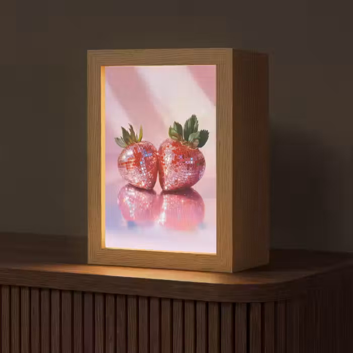 Tischlampe - Disco - Obst - Glitzer - Erdbeere