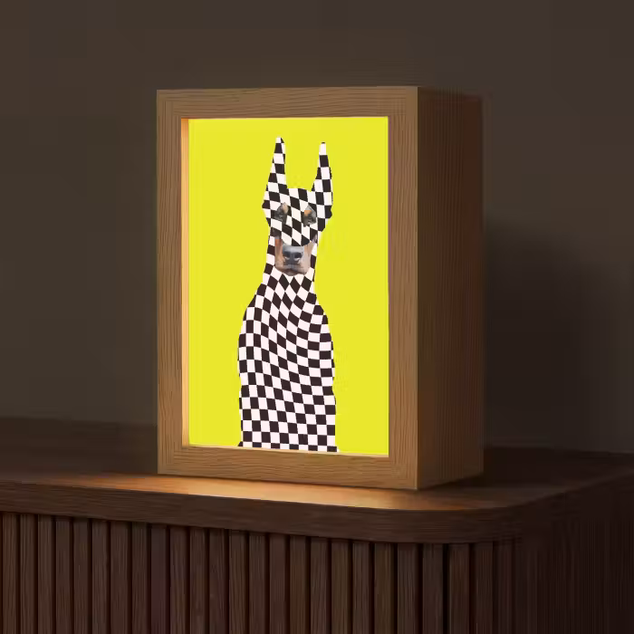 Tischlampe - Dobermann - Blockiert - Gelb