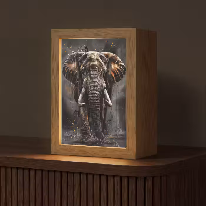 Tischlampe - Elefant - Aquarell - Wildtiere - Luxus
