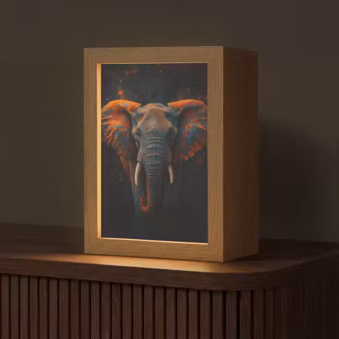 Tischlampe - Elefant - Orange - Ohren