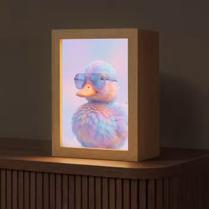 Tischlampe - Ente - Brille - Pastell