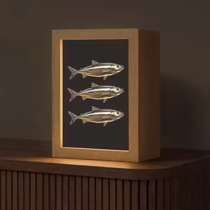 Tischlampe - Fische - Gold - Schwarz