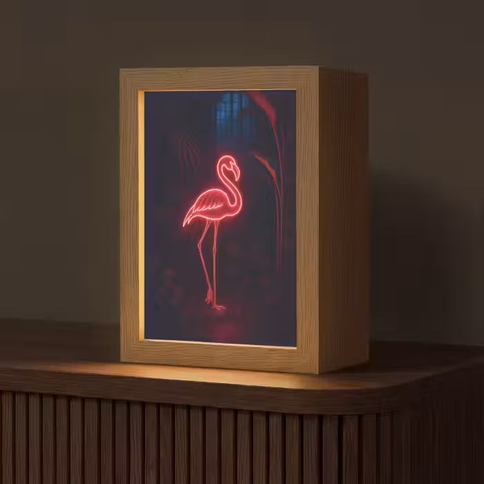 Tischlampe - Flamingo - Rosa - Neon - Hell