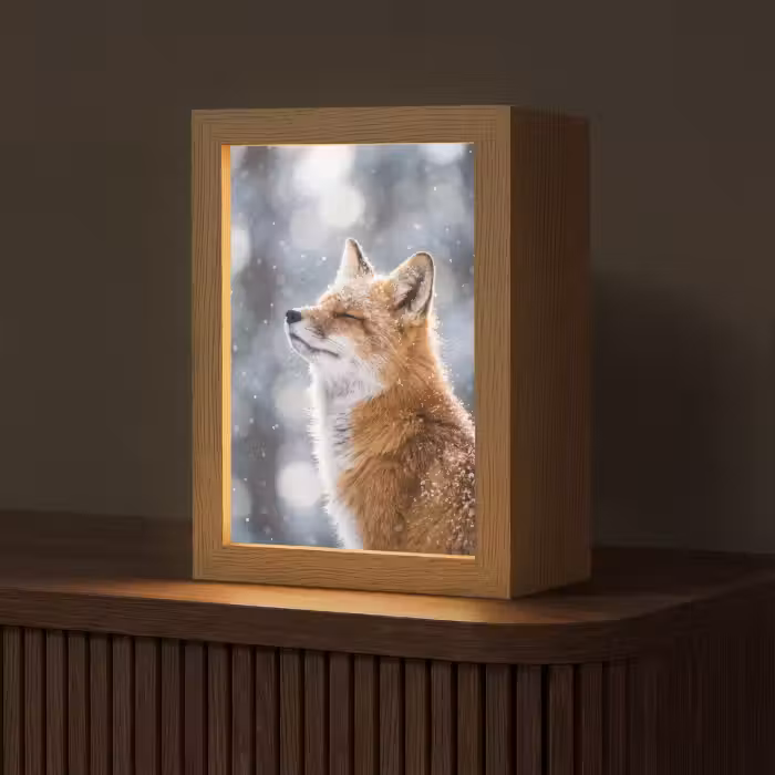 Tischlampe - Fuchs - Schneefall - Porträt - Winter - Atmosphärisch