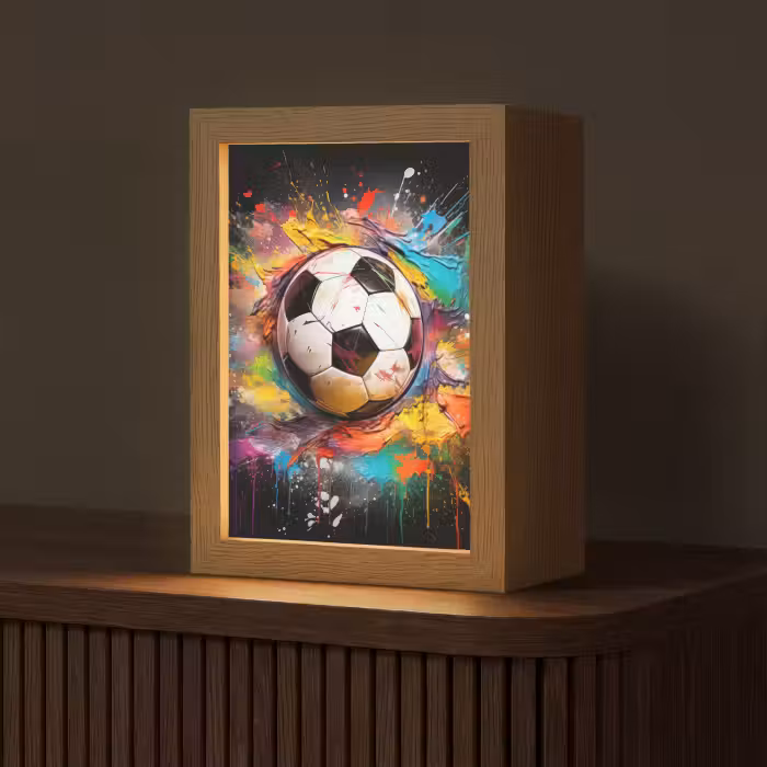 Tischlampe - Fußball - Farbe - Farben - Schwarz - Weiß