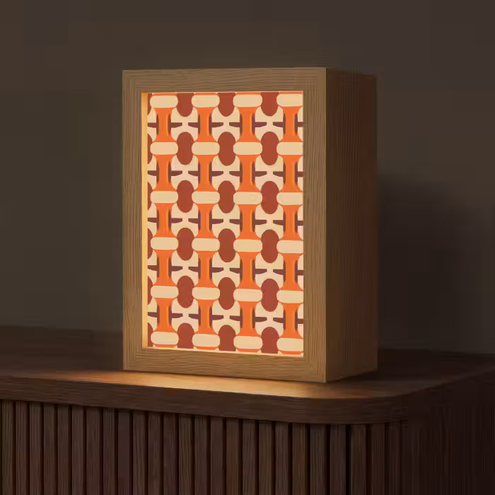 Tischlampe - Geometrisch - Retro - Orange