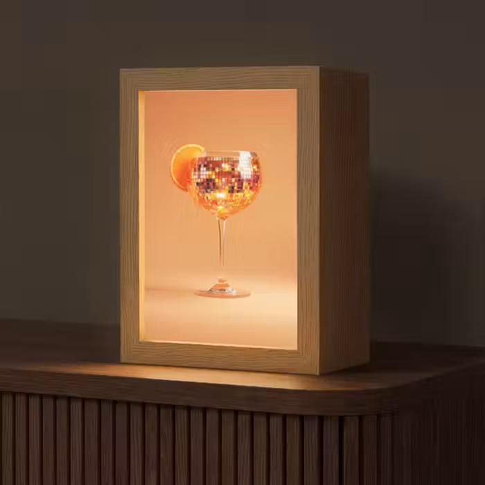 Tischlampe - Getränk - Orange - Glitzer - Disco