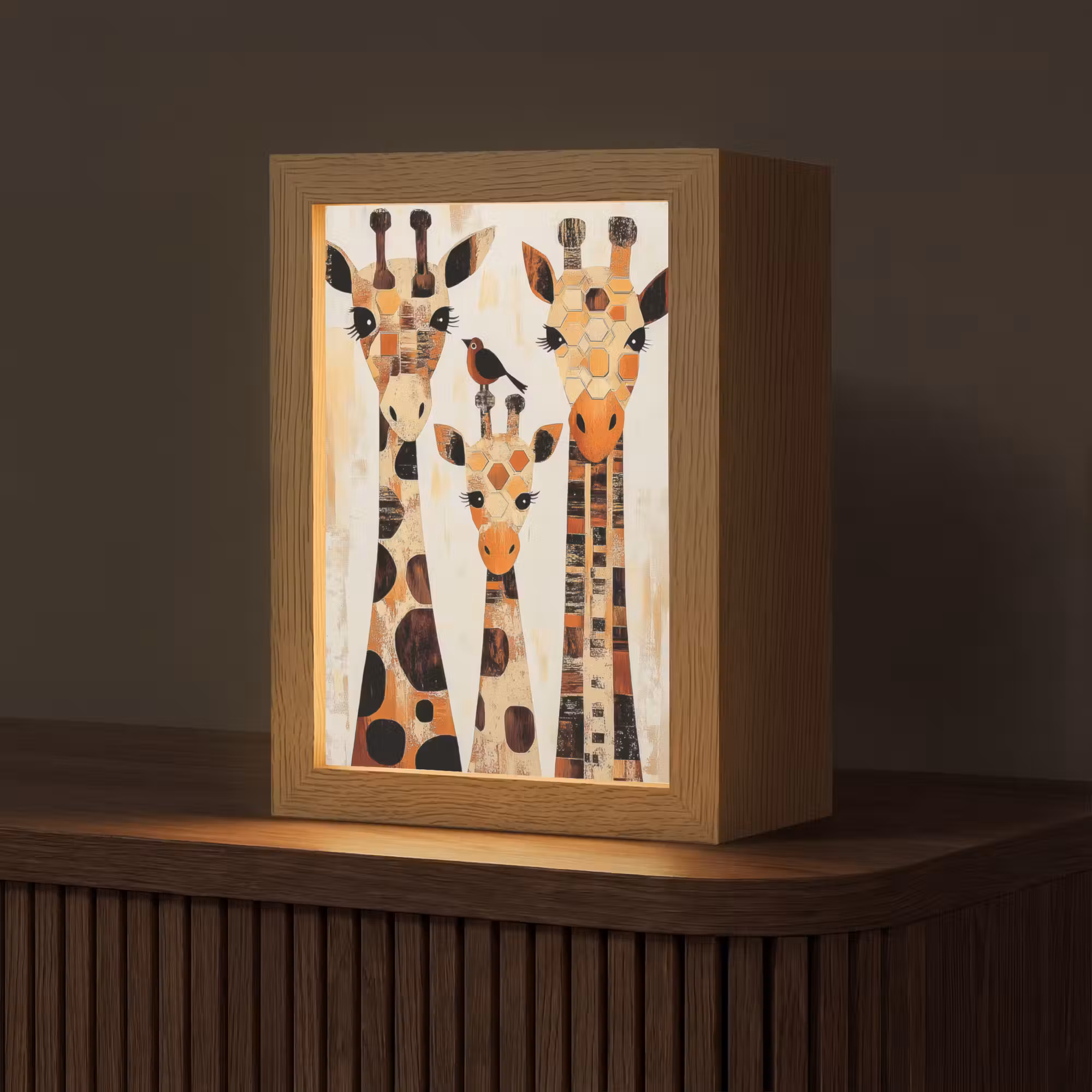 Tischlampe - Giraffen - Cartoon - Creme