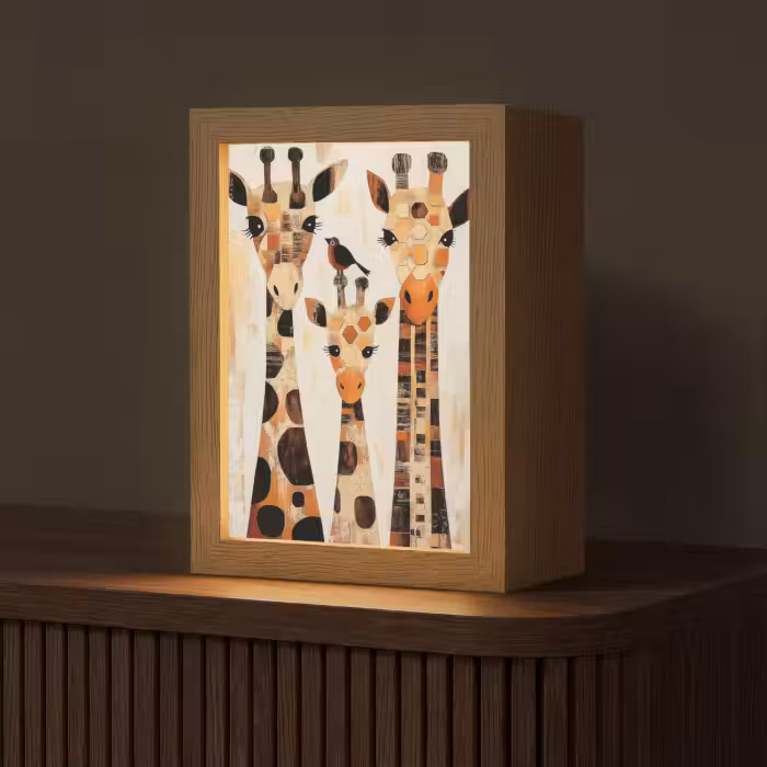 Tischlampe - Giraffen - Cartoon - Creme
