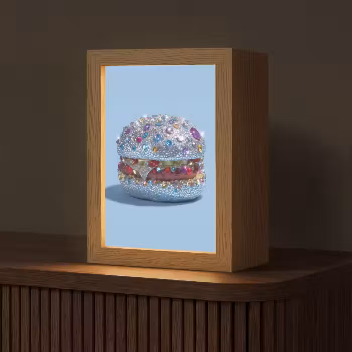 Tischlampe - Glitter - Hamburger - Blau